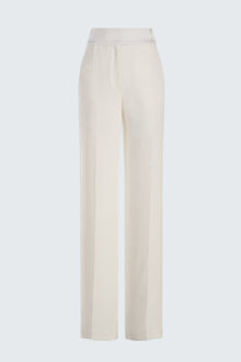 Halston | Karter Pant In Crepe/Satin | Chalk