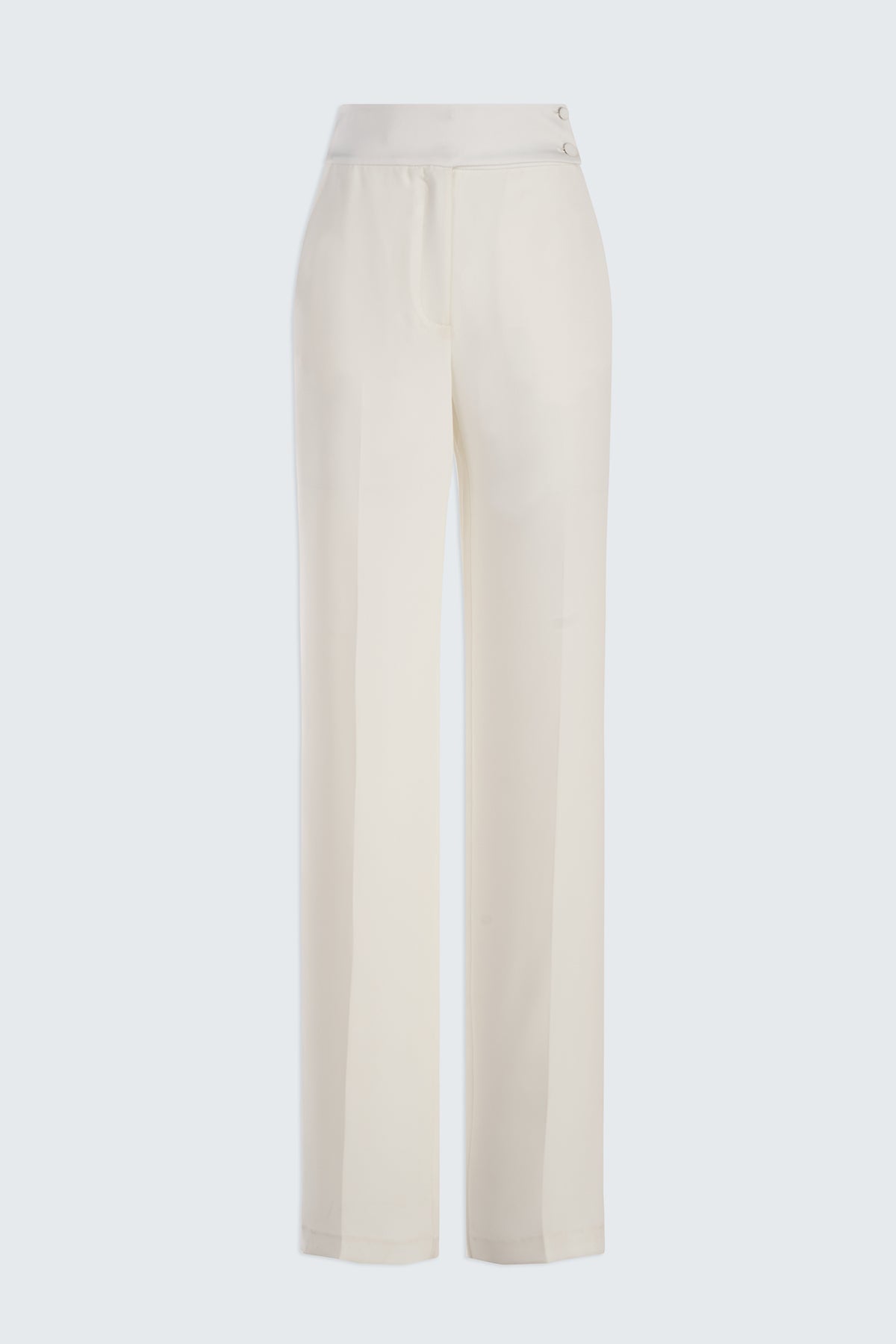 Halston | Karter Pant In Crepe/Satin | Chalk