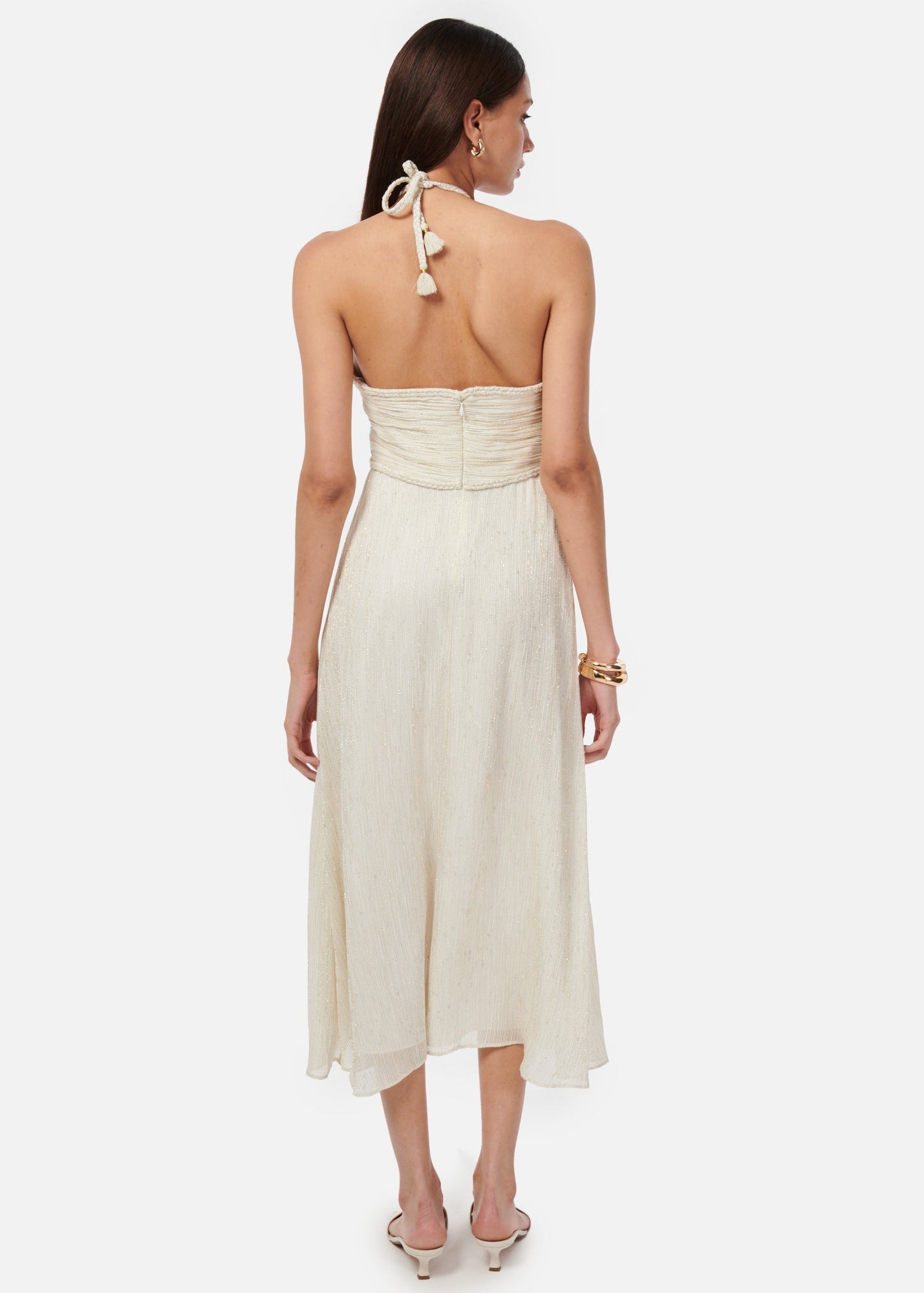 Sonoma Metallic Chiffon Dress | White