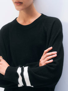 Cashmere Easy Sweatshirt | Black/Soft White