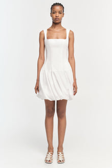 Womens | Juni Cotton Poplin Mini Dress | White