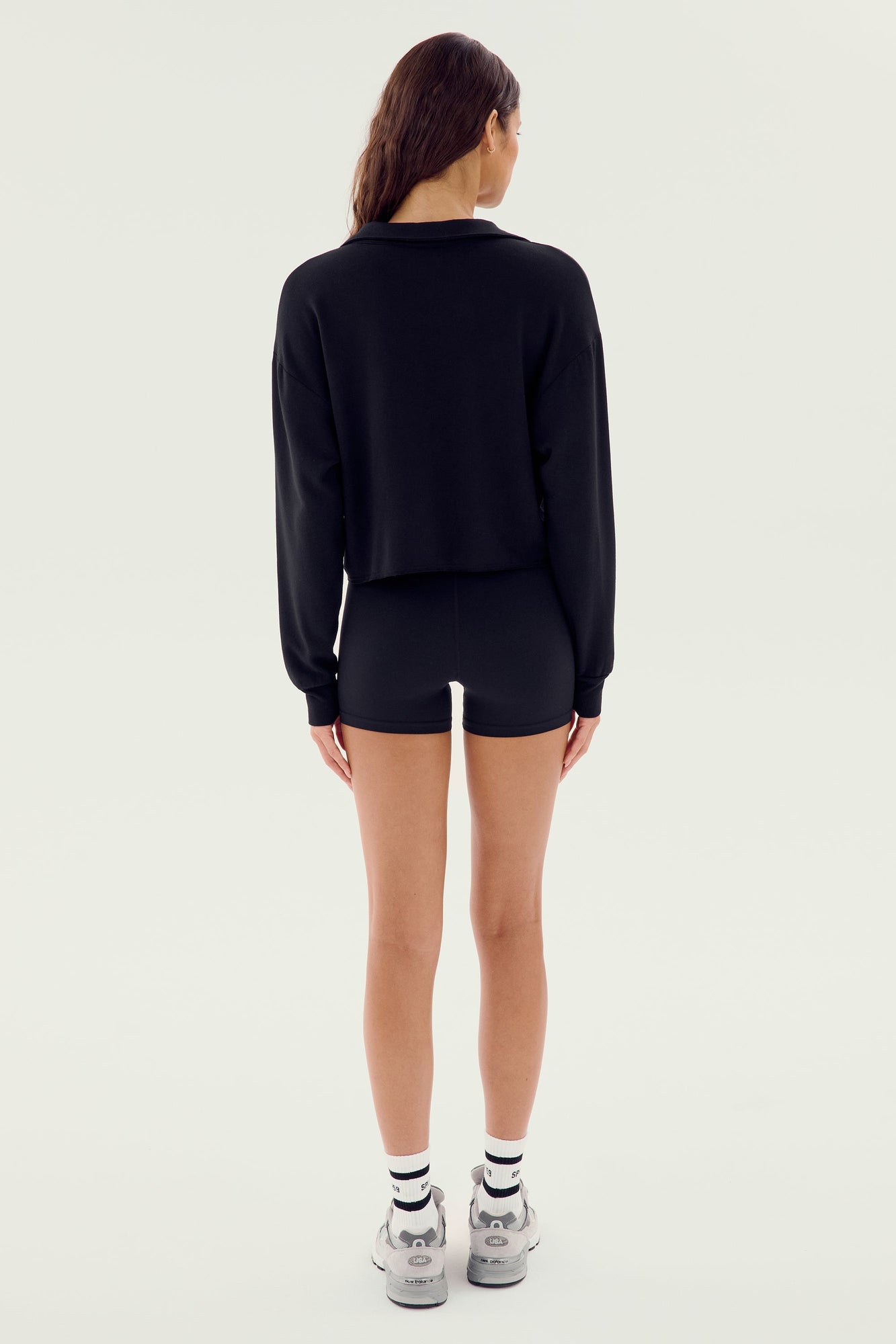 Joan Fleece Polo Sweatshirt | Black