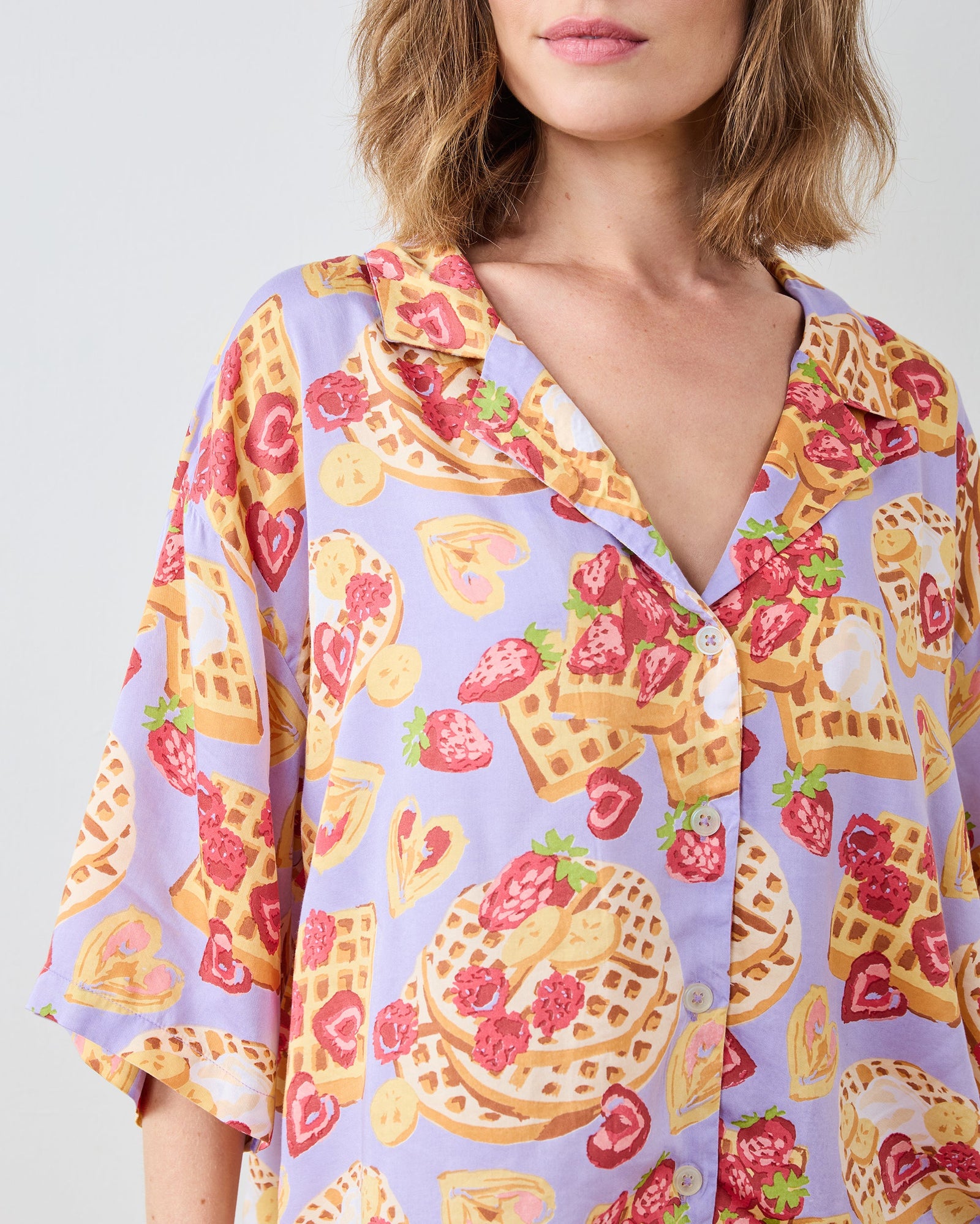 Waffles In Bed - Eco Satin Wildest Dream Set - Lavender - Printfresh