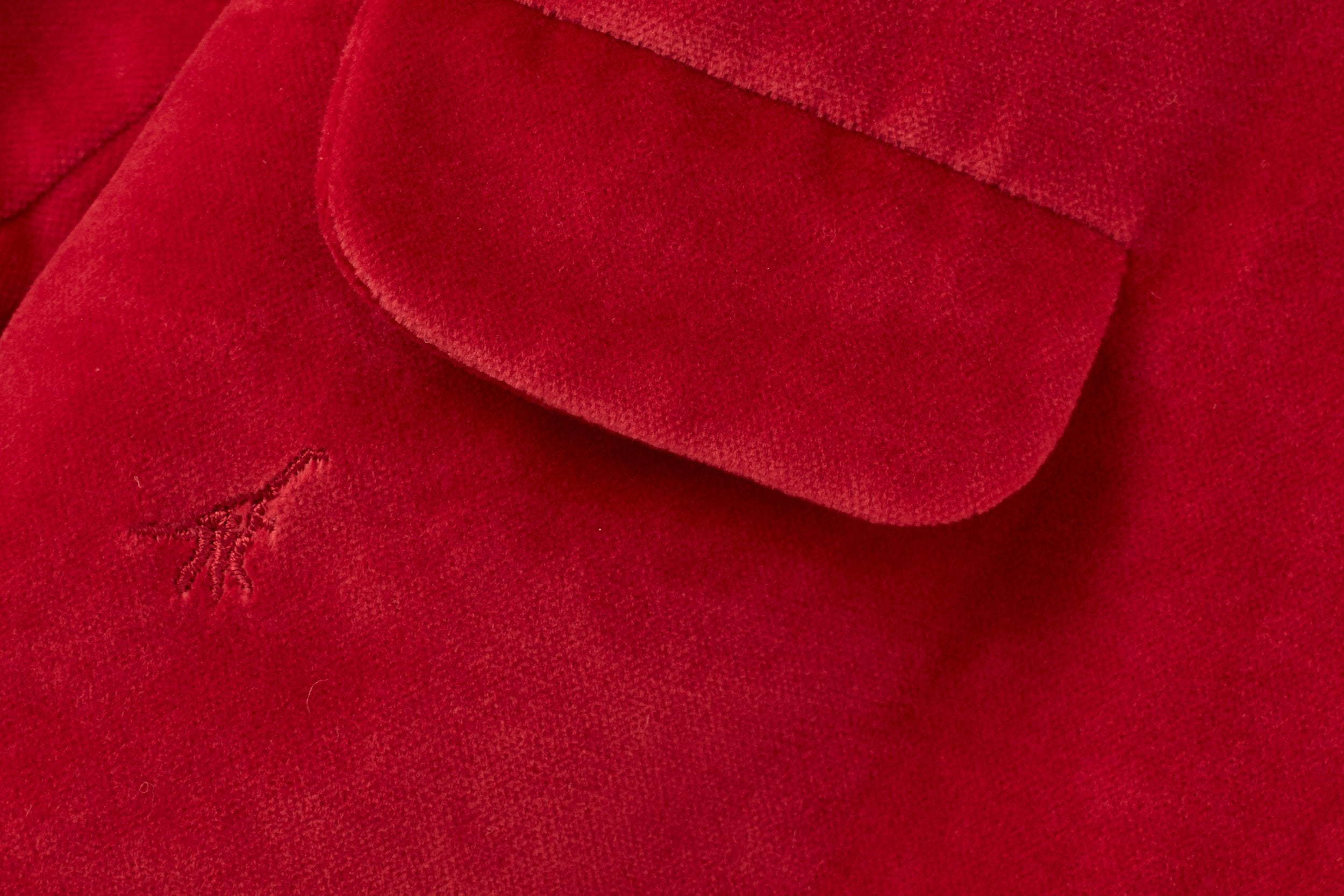 Unisex | Organic Cotton Velvet Jacket | Red