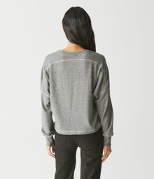 Vic V-Neck Sparkle Top | Gunmetal