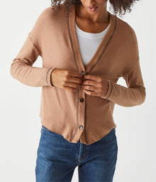 Noah Cardigan with Stitching | Camel