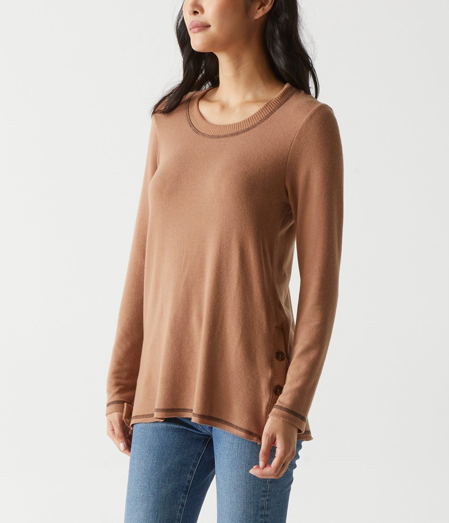 Anina Tunic with Stitching | Camel