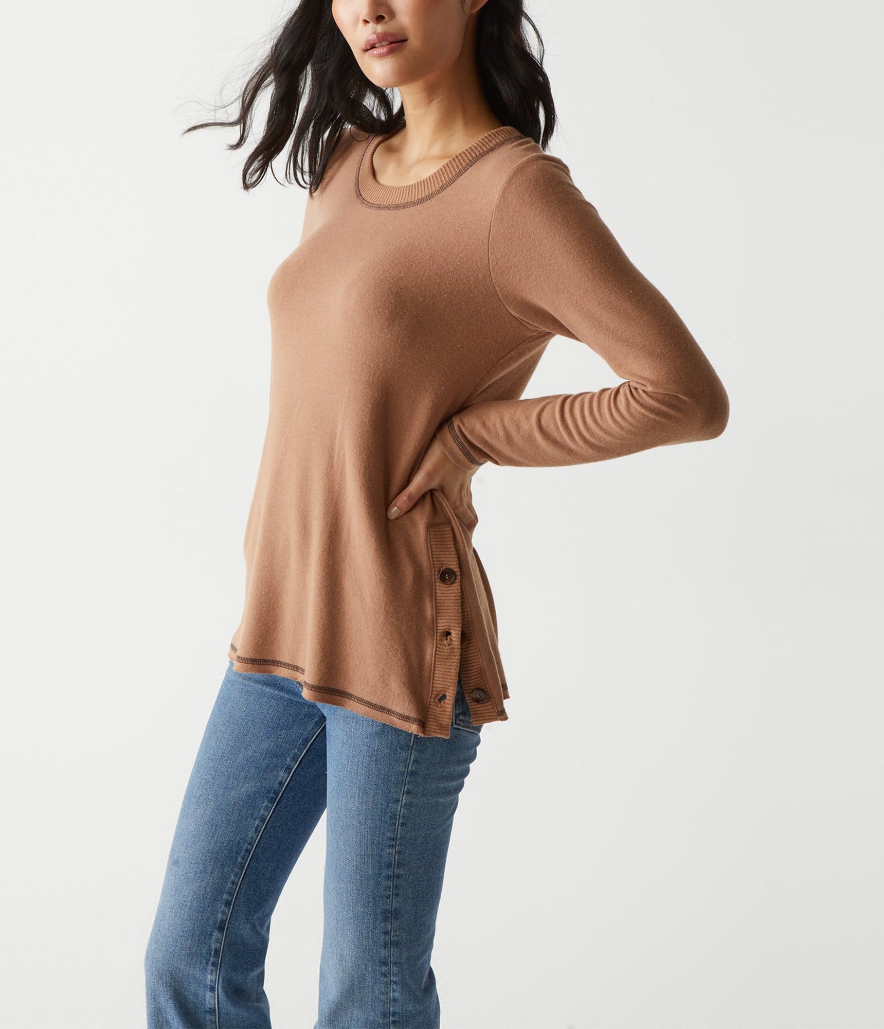 Anina Tunic with Stitching | Camel