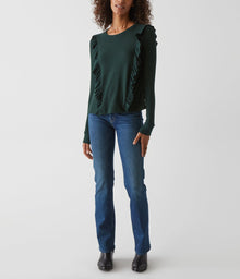 Kristi Top with Ruffle Detail | Chalk