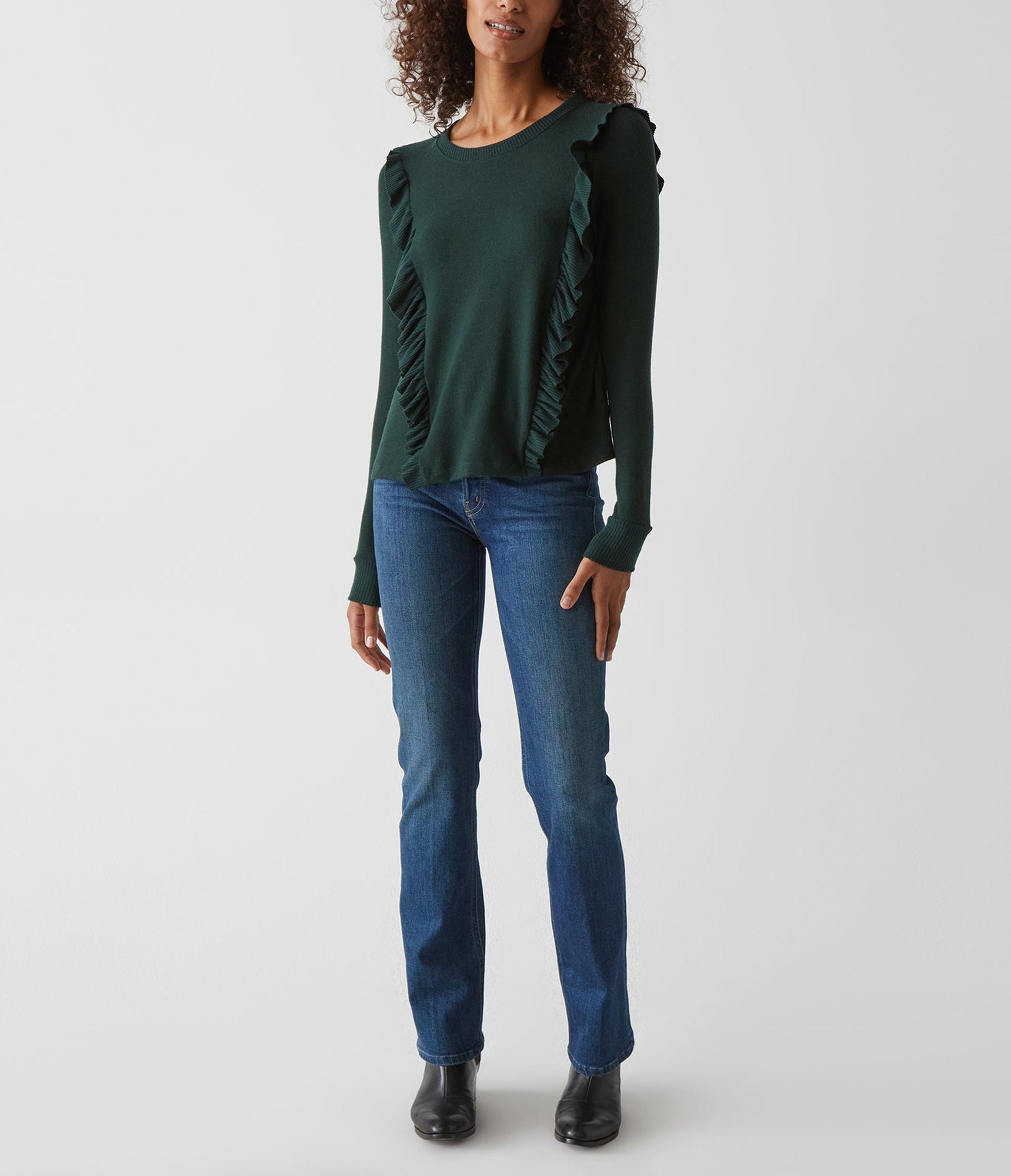 Kristi Top with Ruffle Detail | Chalk