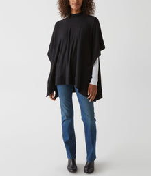 Steph Mock Neck Poncho | Black