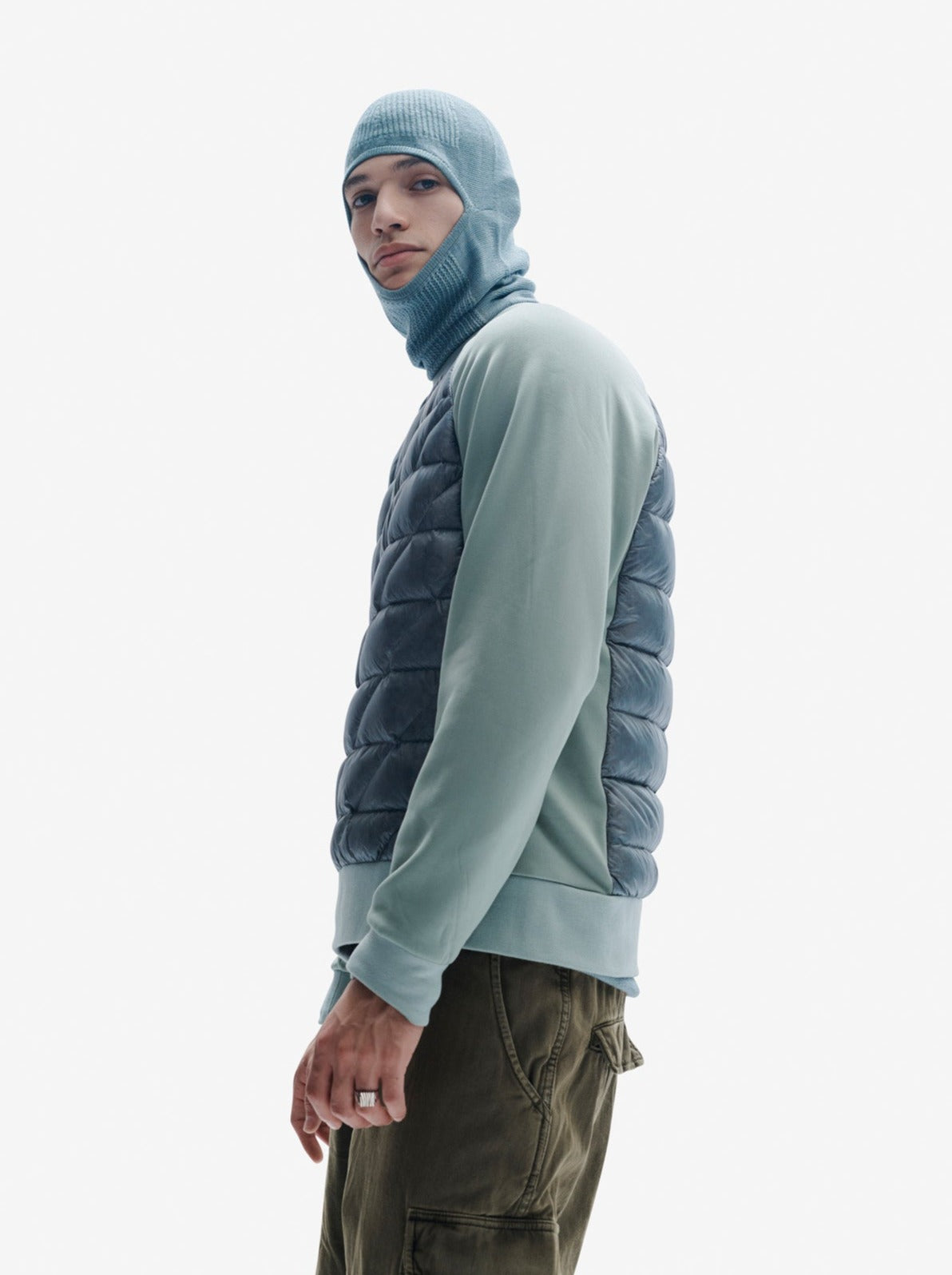 Man DOWN CREw SWEATER - Slate Gray - side