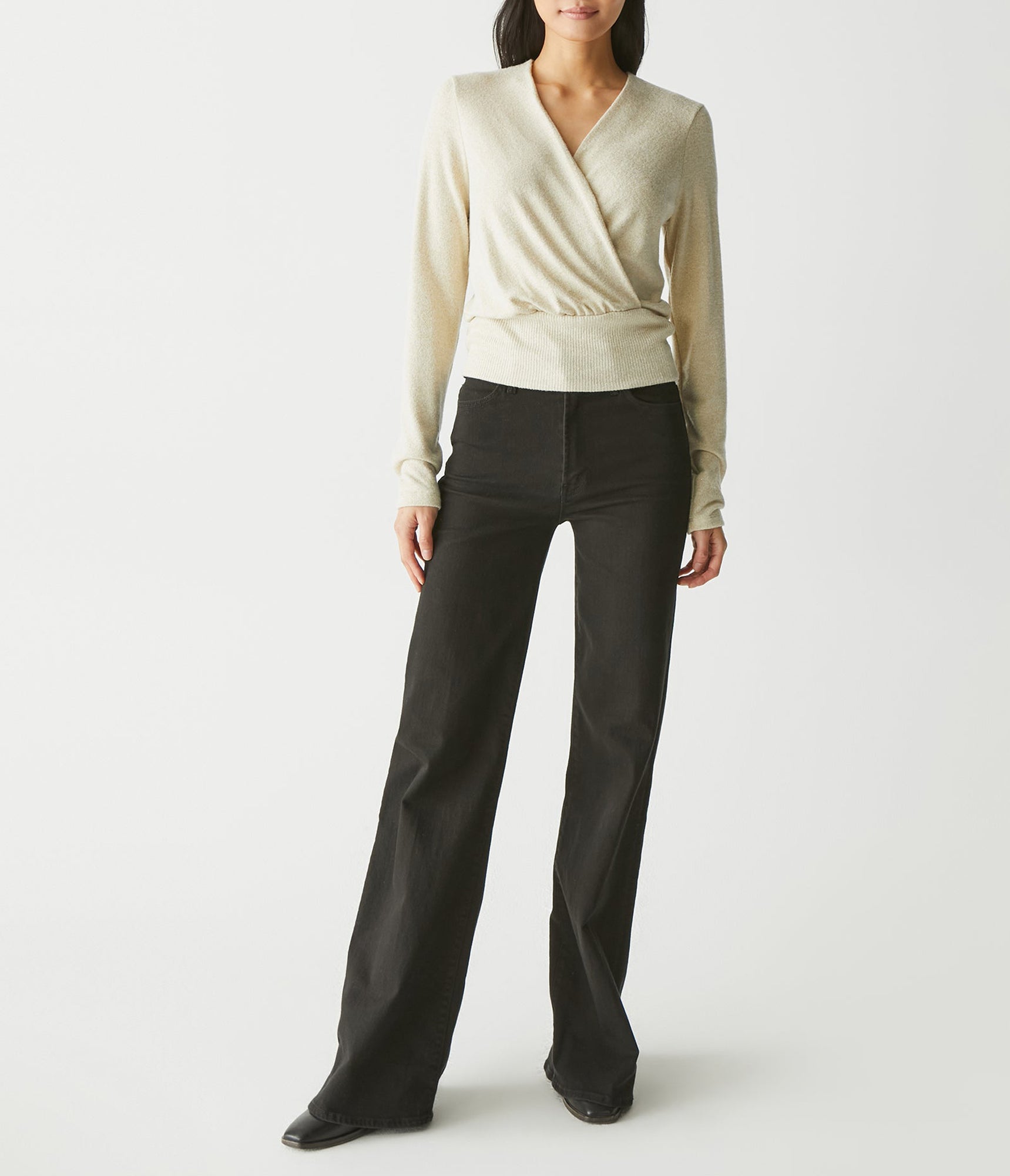 India Sparkle Surplice Top | Gold