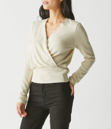 India Sparkle Surplice Top | Gold