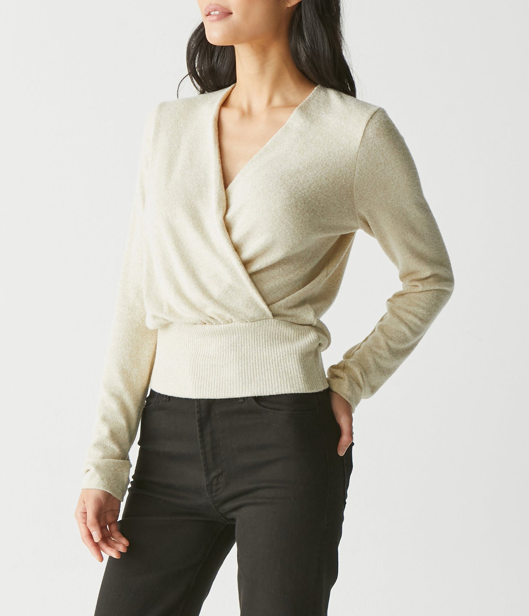 India Sparkle Surplice Top | Gold