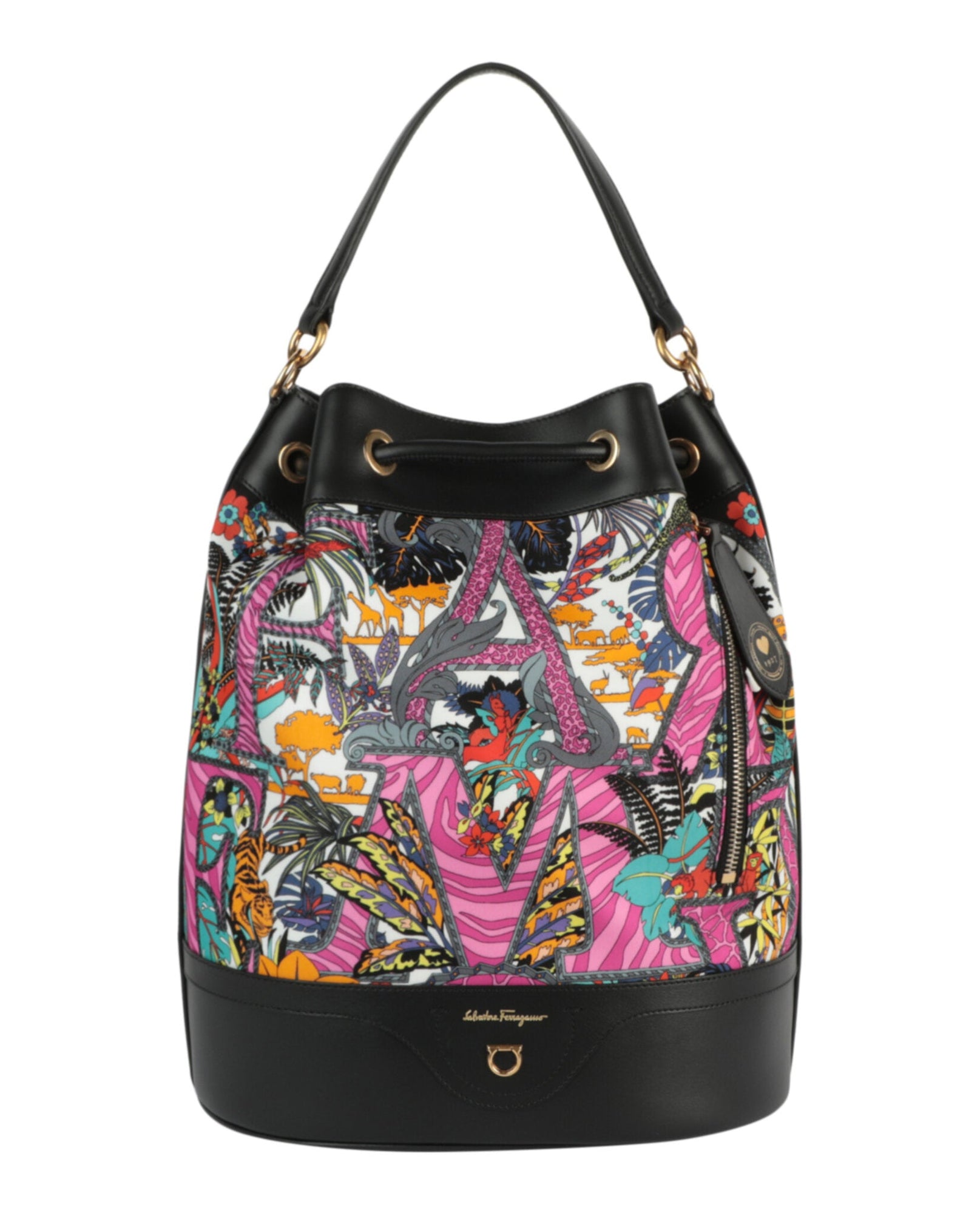 Ferragamo | Safari-Print Leather-Trim Backpack