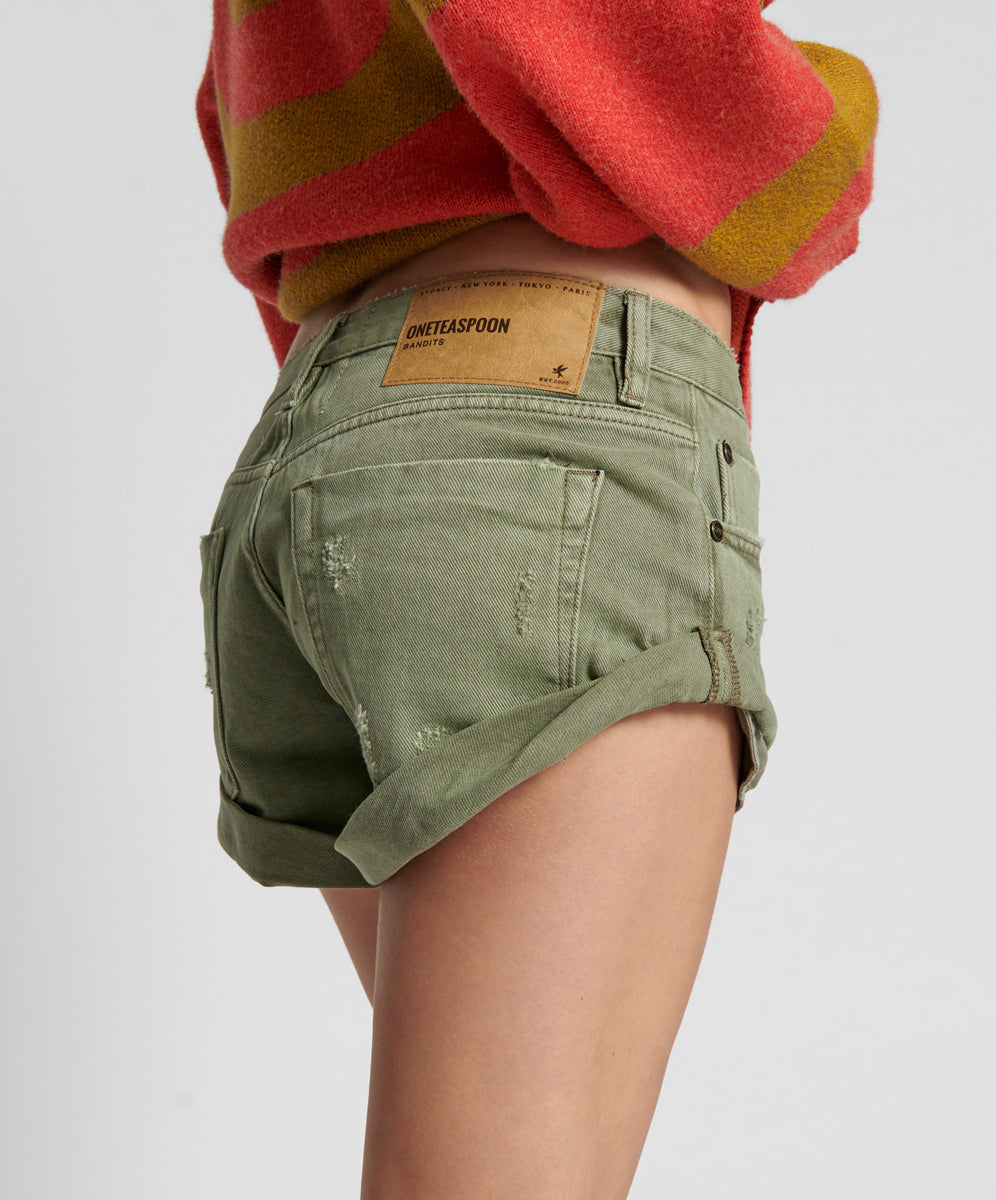 Bandits Low Waist Denim Shorts | Archived Super Khaki