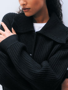 Merino Fisherman Jacket | Black