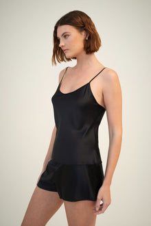 Plain Silk Cami | Black