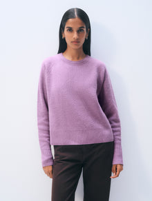Cashmere Waffle Sweatshirt | Soft Plum
