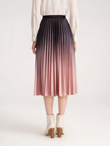 Gradient Pleated Midi Skirt | Purple