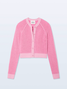 Cashmere Mesh Cardigan | Pink Buds/Dayglow