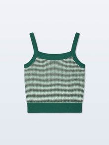 Boucle Tank Top | Ivy Green / Ivory Stripe