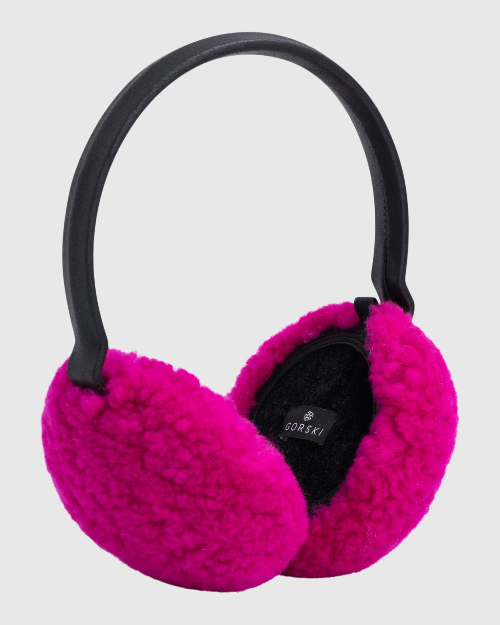 Shearling Lamb Earmuffs | Fuschia