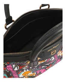 Ferragamo | Leather Trim Printed Crossbody Bag