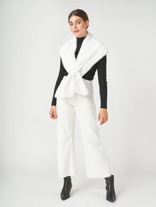 Mink Fur Pull-Through Stole | Women | White