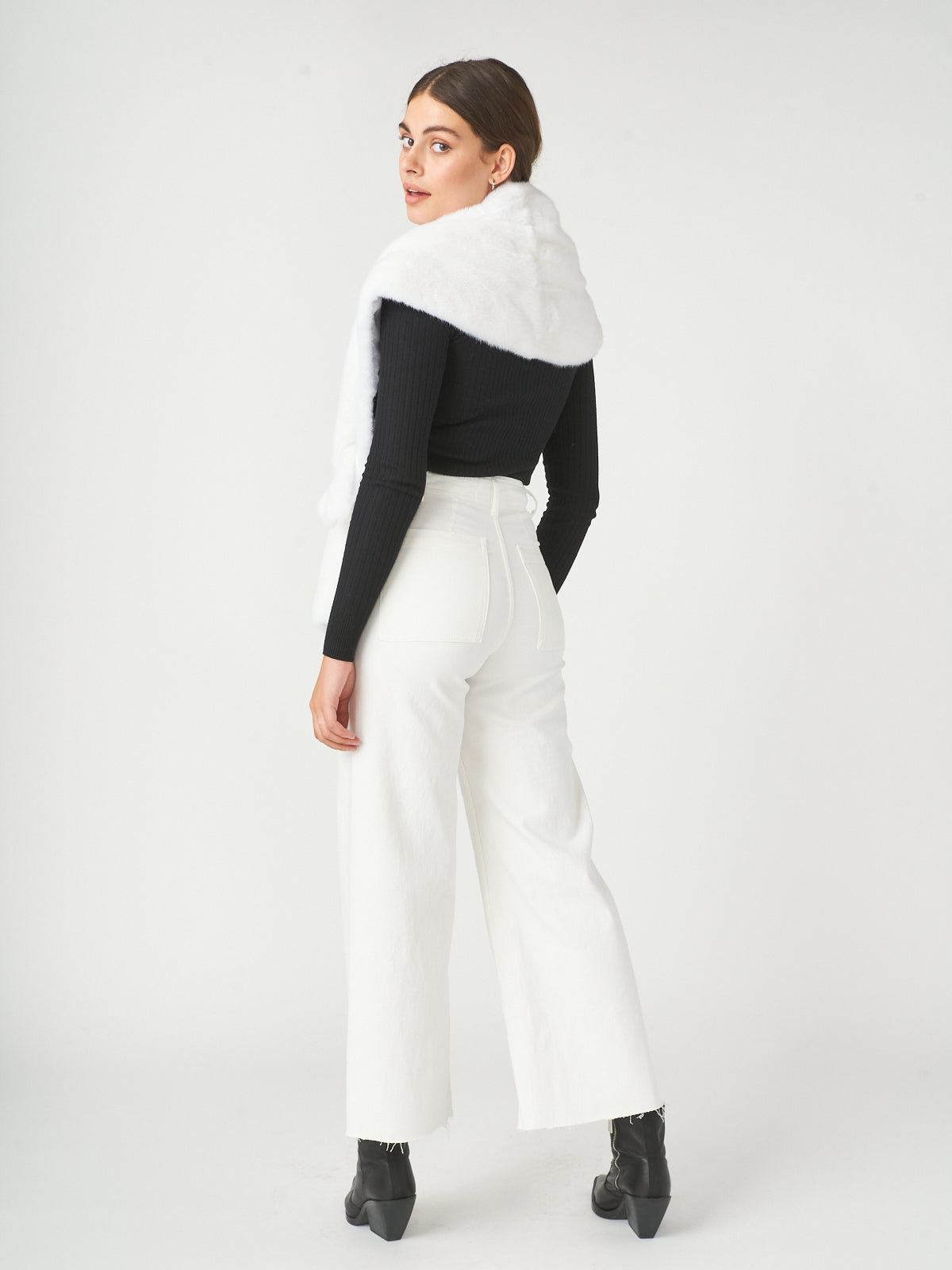 Mink Fur Pull-Through Stole | Women | White