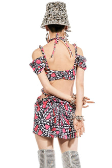 Rope Printed Cutout Mini Dress | Fuchsia Multi