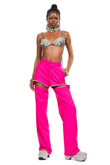 Crystal Slit Trouser | Fuchsia