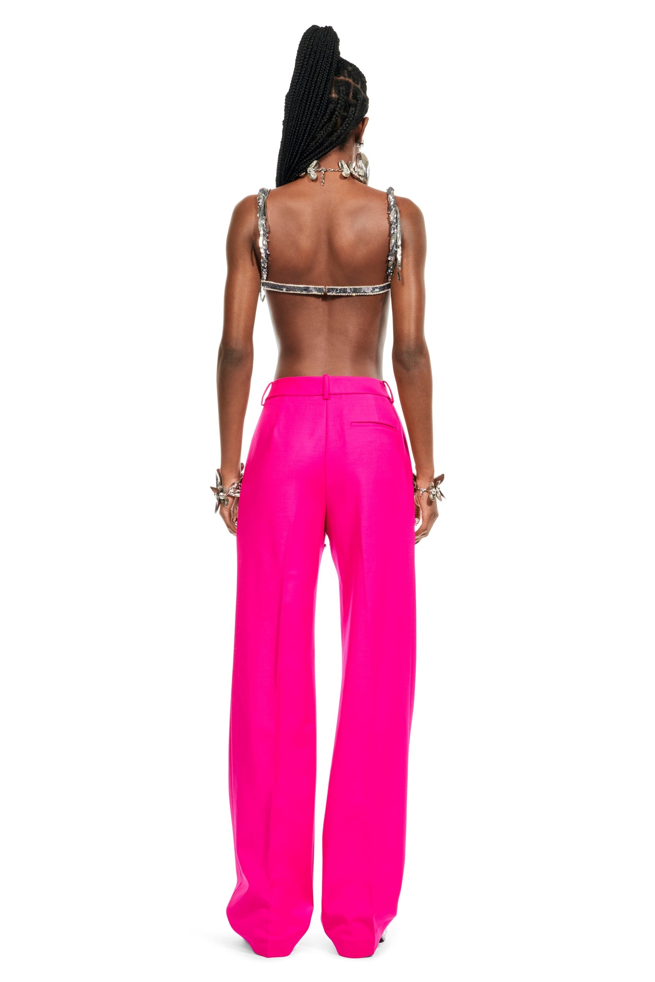 Crystal Slit Trouser | Fuchsia