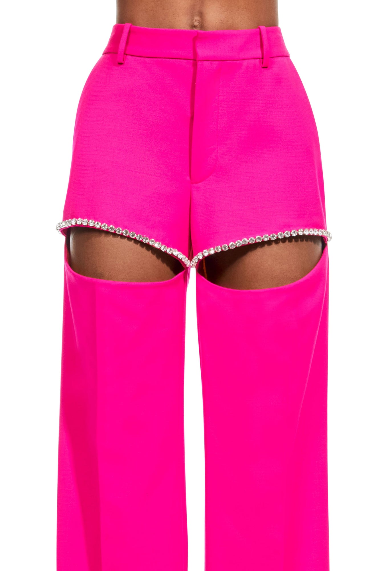 Crystal Slit Trouser | Fuchsia