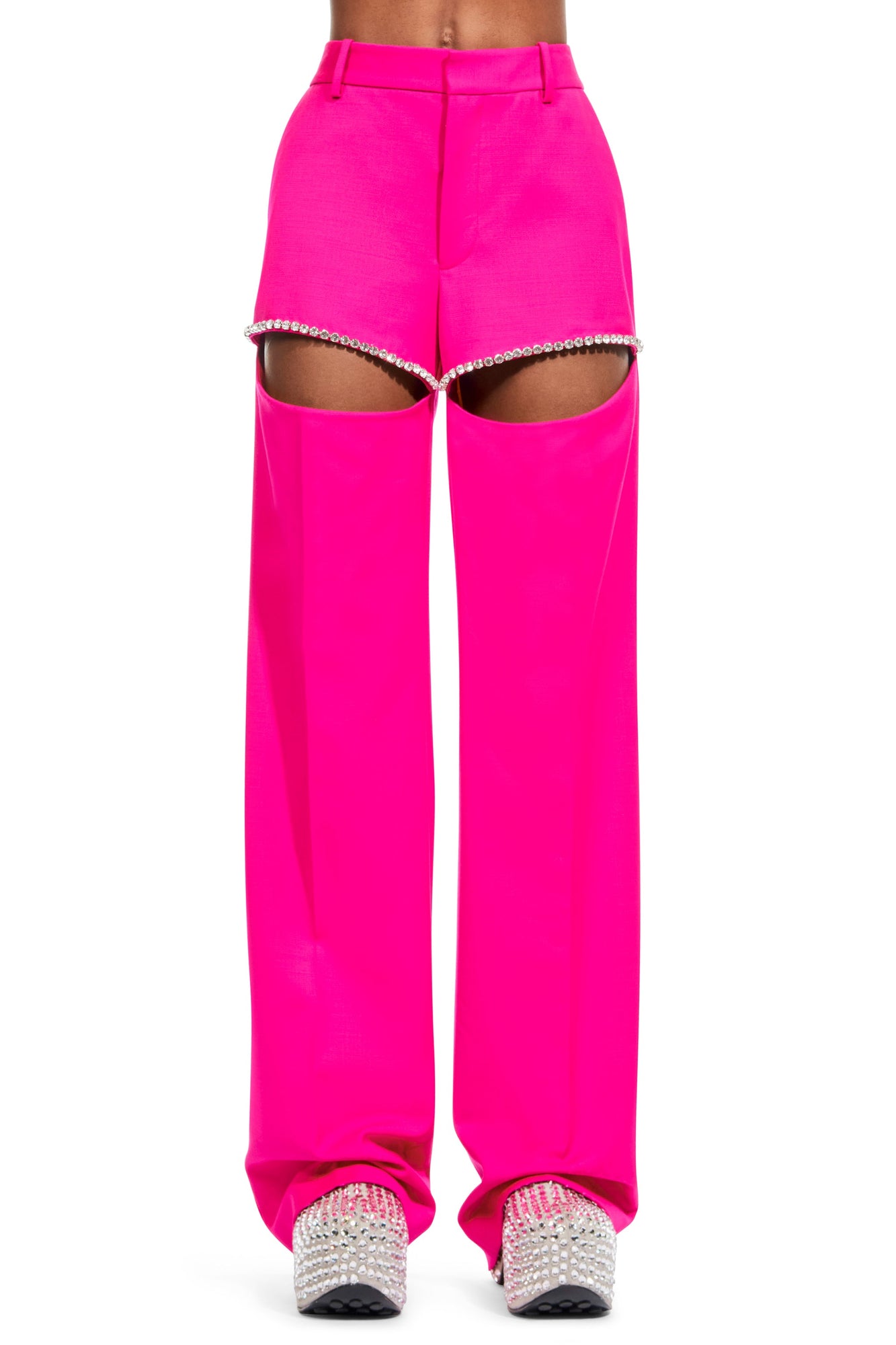 Crystal Slit Trouser | Fuchsia