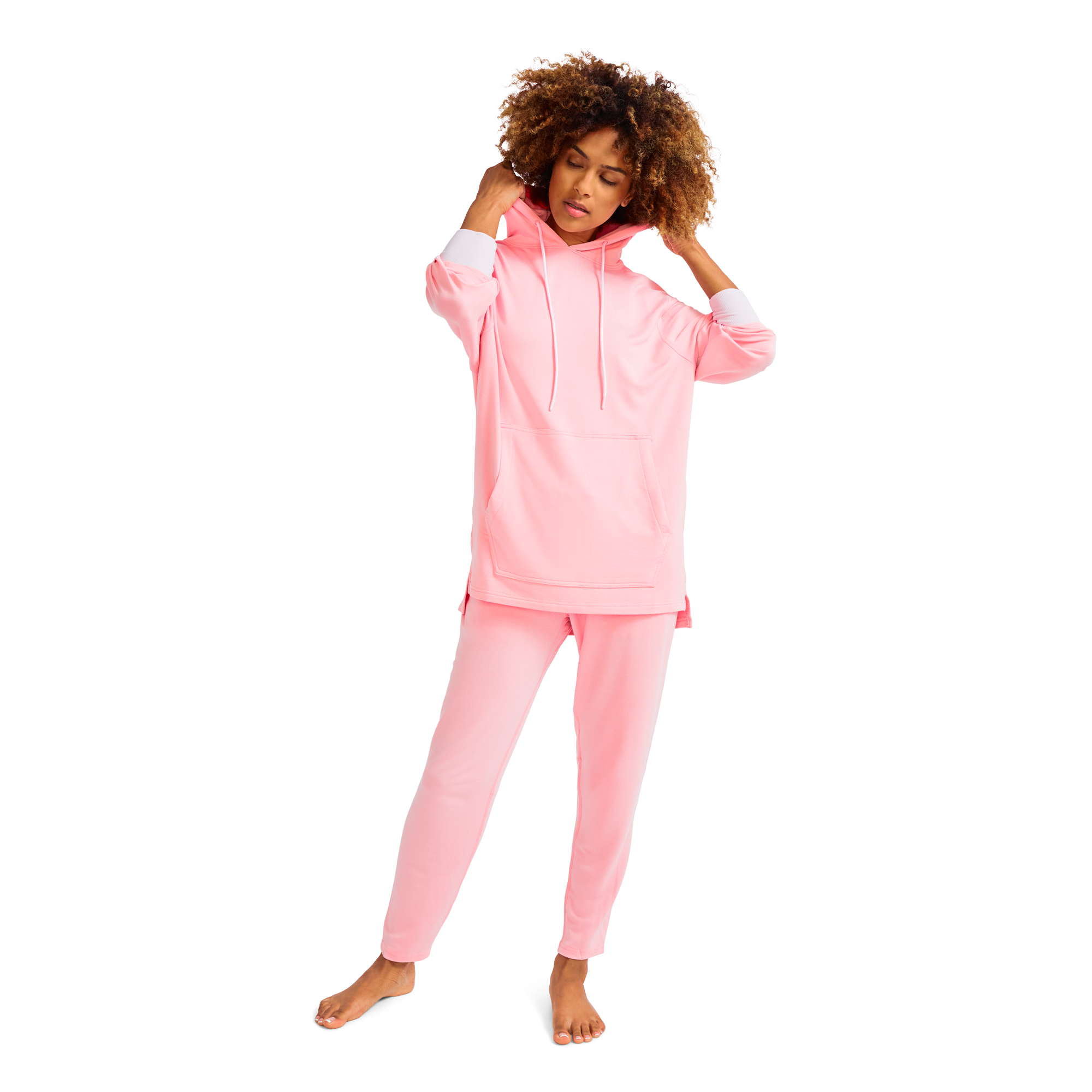 Modal French Terry House Hoodie | Flamingo/Taffy