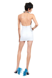 Grape Cluster Halter Dress | White