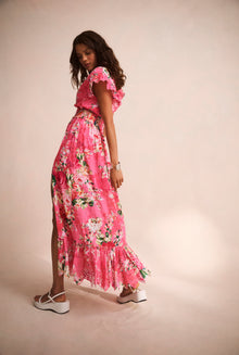 Hemant & Nandita | Tula Long Dress | Carnation Pink