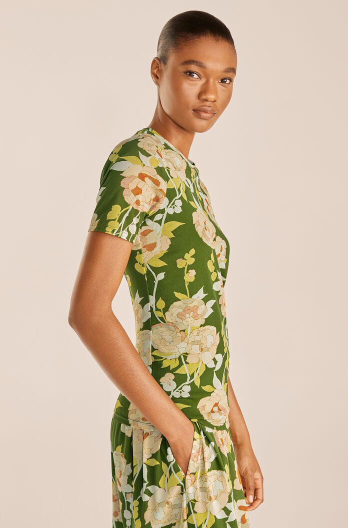 Wild Peony Mesh Tee | Wild Peony Green Combo