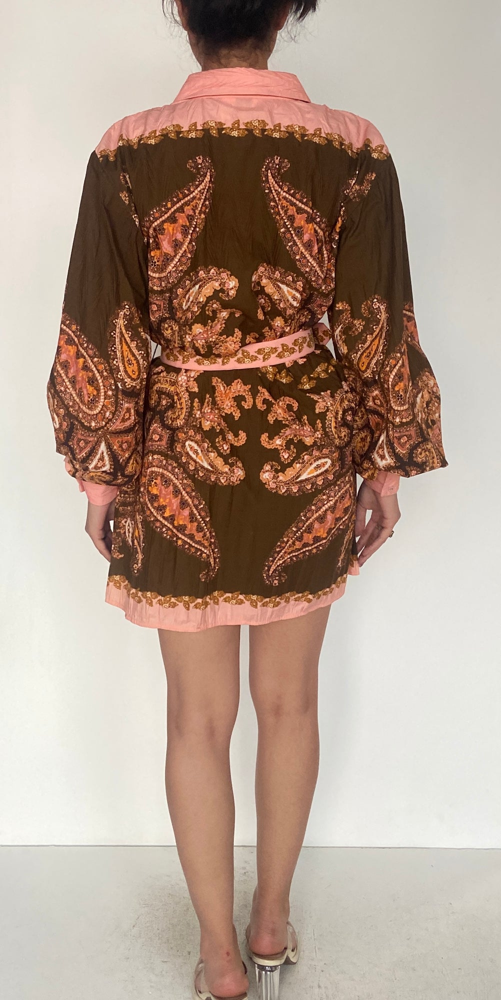 Hemant & Nandita | Omya Short Dress | Orange/Brown