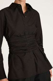 Corseted Button Down | Black