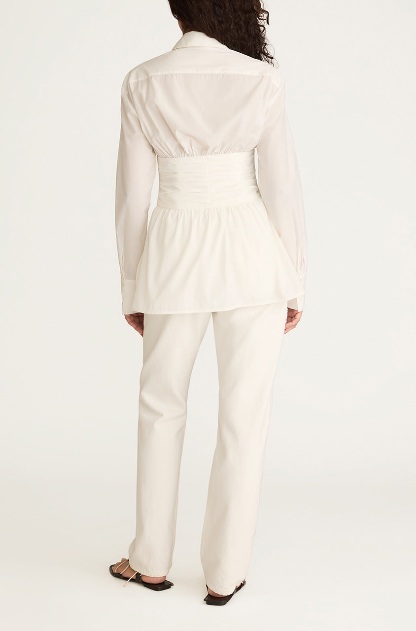 Corseted Button Down | Milk