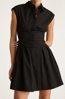 Corseted Mini Dress | Black