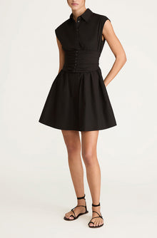 Corseted Mini Dress | Black