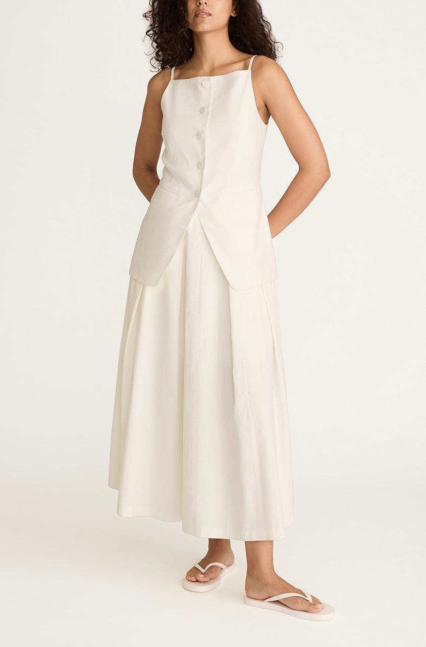 Sleeveless Structured Top | Milk