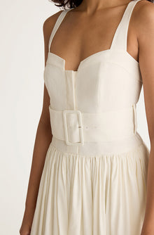 Ottoman Belted Bustier Shirt Dress | Off White
