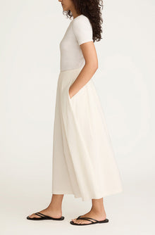 Linen Cotton Ottoman Skirt | Off White