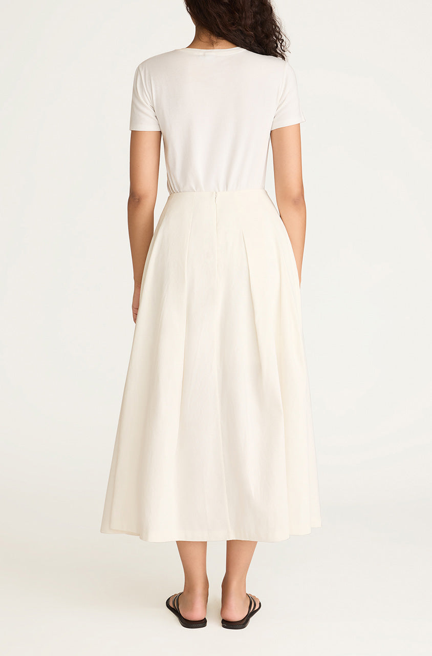 Linen Cotton Ottoman Skirt | Off White