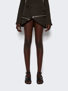 Women | Courrèges | Modular Cotton Mini Skirt | Mud Brown